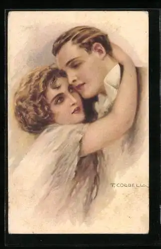 Künstler-AK Tito Corbella: Paar in liebevoller Umarmung