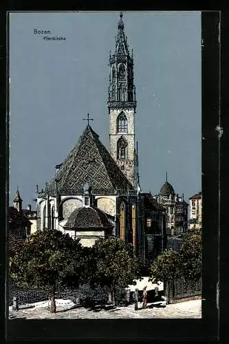 AK Bozen, Ansicht der Pfarrkirche