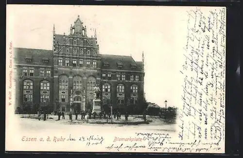 AK Essen a. d. Ruhr, auf dem Bismarckplatz