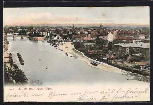 AK Neu-Ulm, Teilansicht mit Flusspartie