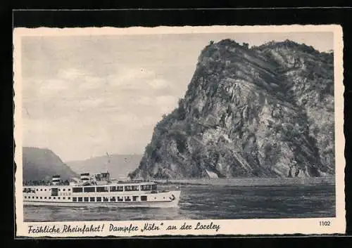 AK Dampfer Köln an der Loreley