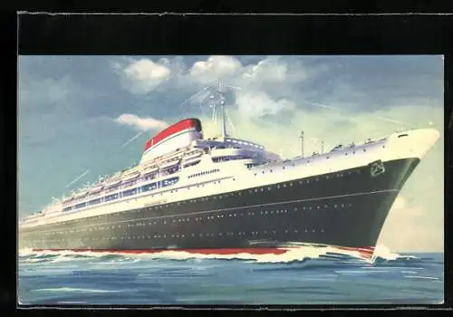 AK T/n Cristoforo Colombo, Passagierschiff in Fahrt