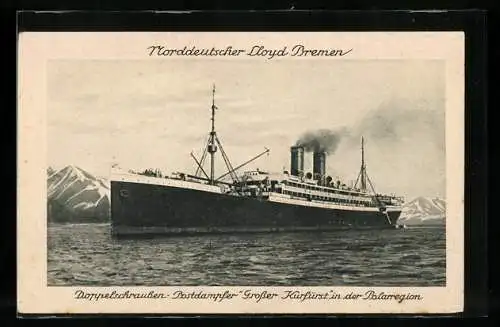 AK Postdampfer Grosser Kurfürst des Norddeutschen Lloyd