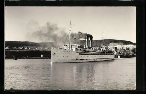 AK Dampfer Drottning Victoria auf dem Wasser