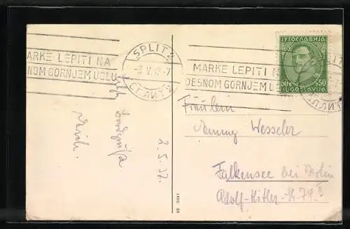 AK Salondampfer SS Prestolonaslednik Petär gibt Volldampf