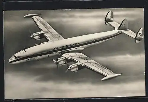 AK Flugzeug der Lufthansa im Flug