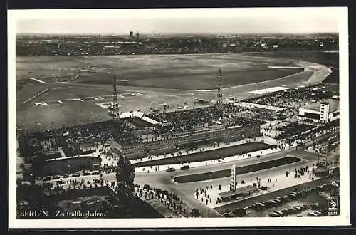 AK Berlin, Zentralflughafen Tempelhof, Fliegeraufnahme