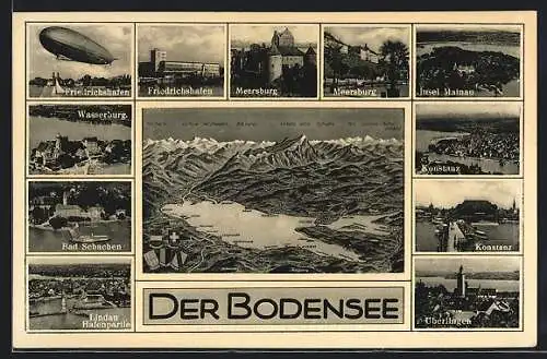 AK Zeppelin, Friedrichshafen, Meersburg, Insel Mainau, Konstanz, Bad Schachen