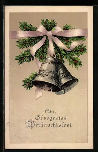 Künstler-AK Glocken läuten zum gesegneten Weihnachten