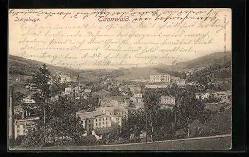 AK Tannwald, Ortsansicht vom Hügel aus