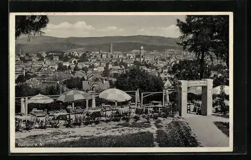 AK Gablonz / Jablonec Nad Nisou, Gesamtansicht von den Panorama Terrassen aus