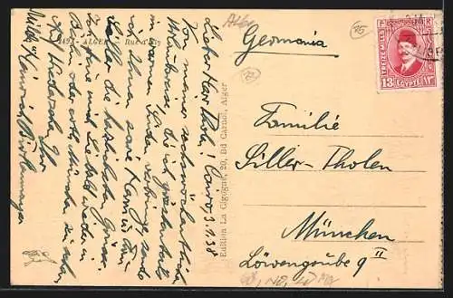 AK Alger, Rue d` Isly, Strassenbahn