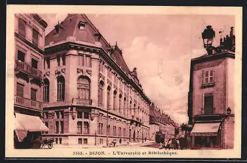AK Dijon, L`Université et Bibliothèque, Strassenbahn