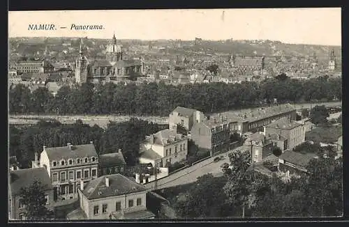 AK Namur, Panorama mit Strassenpartie und Kirche