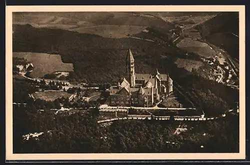 AK Clervaux, Abbaye, Vue prise en Avion