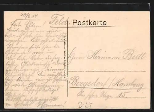 AK Malmedy, Totalansicht mit Kirche