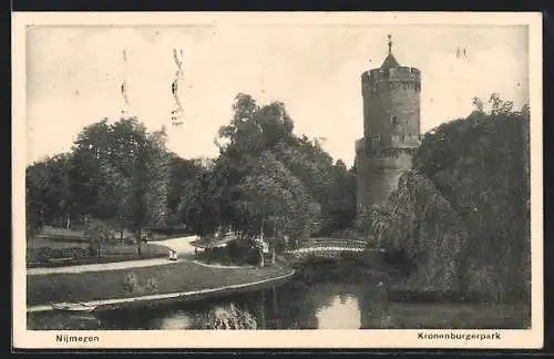 AK Nijmegen, Kronenburgerpark, Blick zum Turm