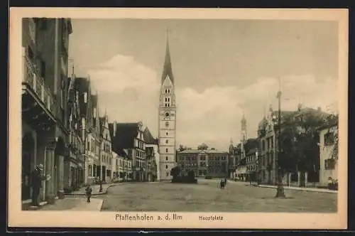 AK Pfaffenhofen a. d. Ilm, Hauptplatz mit Kirche