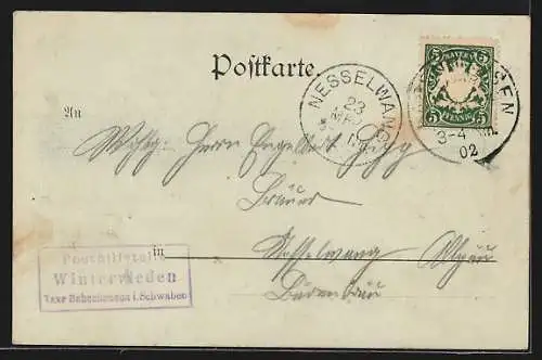 Mondschein-AK Bebenhausen, Teilansicht