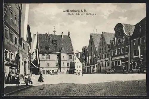 AK Weissenburg i. B., das Rathaus am Marktplatz