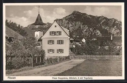 AK Füssen, Haus Guggemos mit Tegelberg, Glückstrasse 8