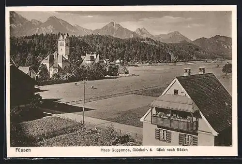 AK Füssen, Haus Guggemos, Glückstr. 8, Blick nach Süden