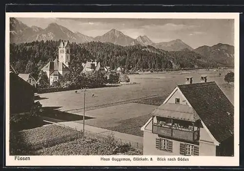 AK Füssen, Haus Guggemos, Glückstr. 8, Blick nach Süden