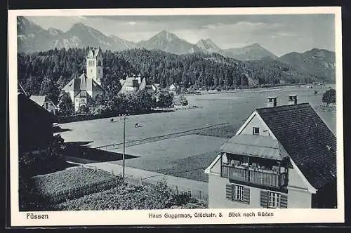 AK Füssen, Haus Guggemos, Glückstr. 8, Blick nach Süden