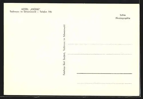 AK Todtmoos, Hotel und Pension Krone, Inh.: Josef Götte