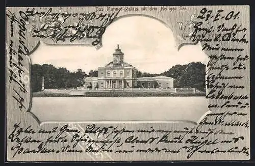AK Potsdam, Das Marmor-Palais mit dem Heiligen See, Passepartout