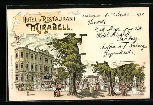 Lithographie Salzburg, Hotel und Restaurant Mirabell