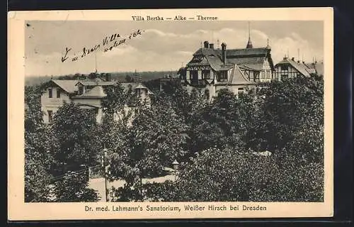 AK Weisser Hirsch bei Dresden, Dr. med. Lahmann`s Sanatorium