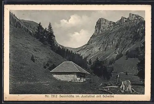 AK Sigriswil, Justisthal, Sennhütte mit Scheibe