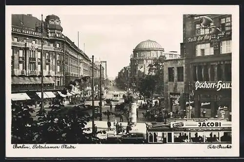 AK Berlin-Tiergarten, Potsdamer Platz mit Hotel Fürstenhof