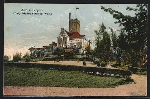 AK Aue / Erzgebirge, König Friedrich August-Warte