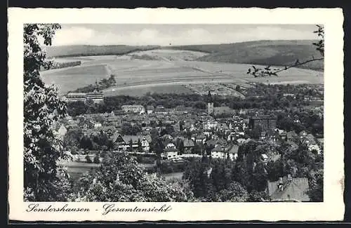 AK Sondershausen / Thüringen, Gesamtansicht mit Kirche