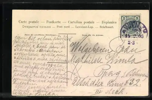 AK Wien, Stephaniebrücke aus der Vogelschau