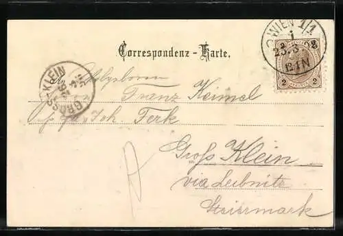 AK Wien, Franz Josefs-Quai bei Schneefall