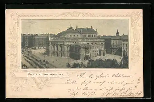 AK Wien, Ansicht vom K. u. K. Hofburgtheater