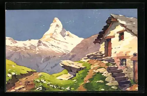 Künstler-AK S. Bonelli: Mont Cervin versant suisse