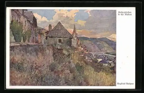 Künstler-AK Siegfried Stoitzner: Weissenkirchen in der Wachau