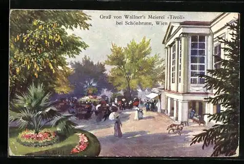 Künstler-AK R. Ulreich: Wien, Wallner`s Meierei Tivoli