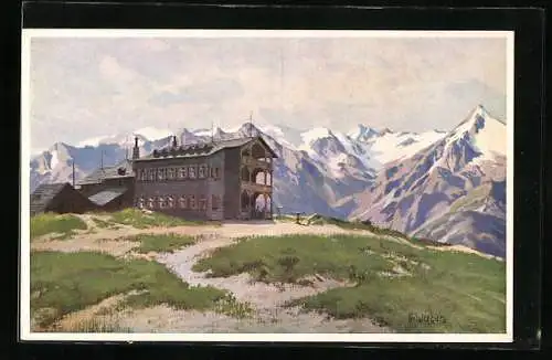 Künstler-AK Franz Jung-Ilsenheim: Zell am See, Alpenpanorama