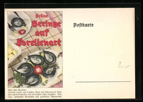 AK Grüne Heringe auf Forellenart mit Rezept