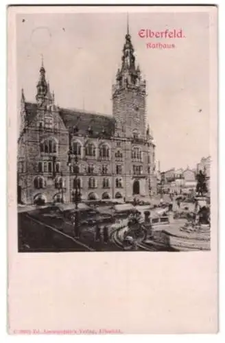 Relief-AK Elberfeld, Ansicht vom Rathaus
