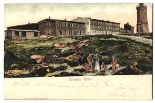 Relief-AK Brocken /Harz, Hotel und Turm