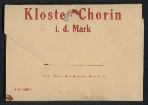 Leporello-AK Chorin i. d. Mark, Kloster, Hauptportal, Kreuzgang, Brauerei