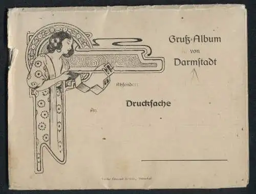 Klapp-AK Darmstadt, Oberwaldhaus, Alexandra-Weg, Russische Kapelle, Johanneskirche