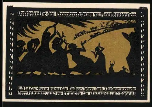 Notgeld Frankenhausen 1921, 50 Pfennig, Die Frauen beobachten die Schlacht