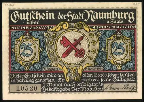 Notgeld Naumburg a. Saale 1921, 25 Pfennig, Das Herrnthor